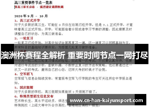 澳洲杯赛程全解析 重要时间节点一网打尽 澳洲杯赛程全解析 重要时间节点一网打尽